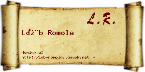 Löb Romola névjegykártya